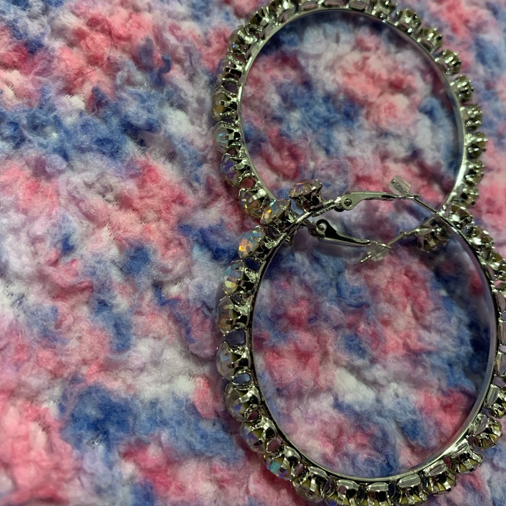 Diamond Hoops - Picture 4 of 5